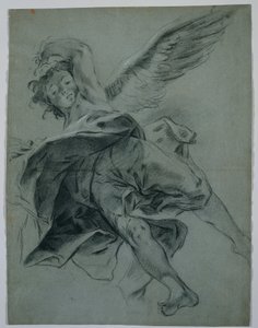 A Flying Angel recto, Studia nad rękami grającymi na instrumentach wers, 1723-1727. autorstwa Giovanni Battista Piazzetta