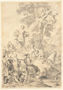 Apollo, muzy i Mars: Pochwała Tasso autorstwa Giovanni Battista Piazzetta
