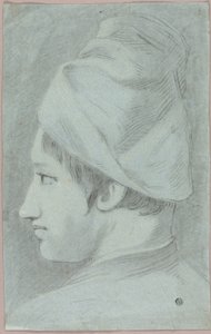 Głowa chłopca w kapeluszu z profilu autorstwa Giovanni Battista Piazzetta