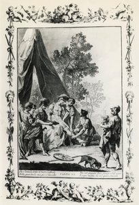 Jerusalem Delivered, canto XI ilustracja Giovanniego Battisty Piazzetta (1683-1754) do wiersza Torquato Tasso (1544-1595), wydanie wydane w Wenecji w 1745, Włochy autorstwa Giovanni Battista Piazzetta