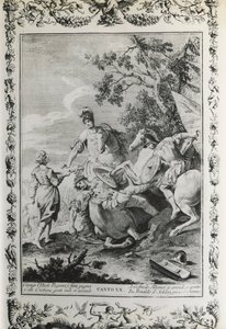 Jerozolima wyzwolona, canto XX, ilustracja Giovanniego Battisty Piazzetty (1683-1754) do wiersza Torquato Tasso (1544-1595), wydanie opublikowane w Wenecji w 1745 roku, Włochy autorstwa Giovanni Battista Piazzetta