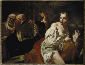 Suzanne i starsi - olej na płótnie, ok. 1720