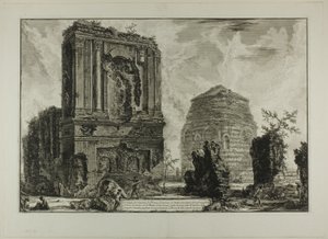 A. Widok grobowca Licinianusa Piso na starożytnej Drodze Appijskiej... B. Grób Korneliusza..., z Widoków Rzymu autorstwa Giovanni Battista Piranesi