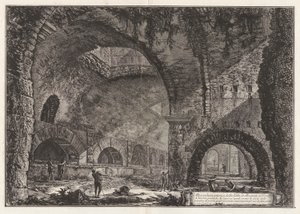 Kolejny widok willi Mecenasa w Tivoli, z Vedute di Roma (Widoki Rzymu) autorstwa Giovanni Battista Piranesi