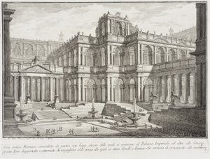Starożytne forum otoczone portykami autorstwa Giovanni Battista Piranesi