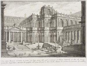 Starożytne forum otoczone portykami, ok. 1743 autorstwa Giovanni Battista Piranesi