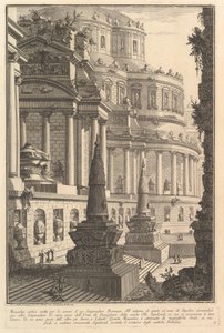 Starożytne mauzoleum wzniesione na prochy cesarza rzymskiego Mausoleo antico eretto per..., ca. 1750. autorstwa Giovanni Battista Piranesi