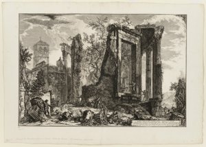 Kolejny widok na Świątynię Sybilli w Tivoli, z Widoków Rzymu autorstwa Giovanni Battista Piranesi