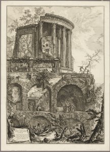 Kolejny widok na Świątynię Sybilli w Tivoli, z Widoków Rzymu autorstwa Giovanni Battista Piranesi