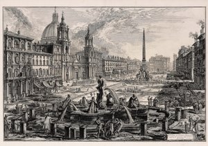 Widok na Piazza Navona w Rzymie (z: Vedute di Roma) autorstwa Giovanni Battista Piranesi