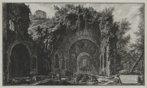 Widok źródła i groty Egerii poza Porta Capena albo San Sebastiano, z: Vedute di Roma autorstwa Giovanni Battista Piranesi