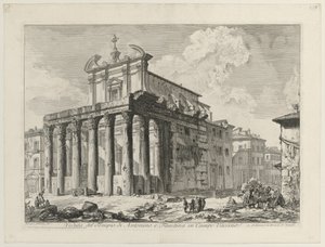 Widok świątyni Antonina i Faustyny autorstwa Giovanni Battista Piranesi