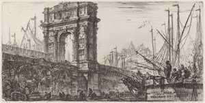 Łuk Trajana w Ankonie autorstwa Giovanni Battista Piranesi