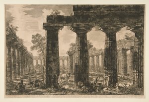 Inne widziane? Fasady Pronaosa, rysunek? i opisane w tabl. V (Inny widok fasady pronaos narysowany i opisany w tabl. V), z Innych widoków autorstwa Giovanni Battista Piranesi