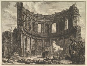 Pozostałości świątyni Apollina w willi Hadriana w pobliżu Tivoli Hadrians Villa ..., ca. 1768. autorstwa Giovanni Battista Piranesi