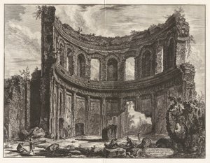 Pozostałości świątyni, o której mówi się, że będzie Apollo w Hadrian autorstwa Giovanni Battista Piranesi
