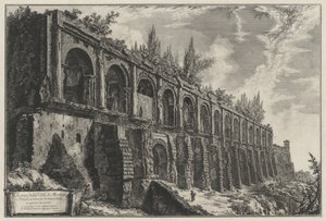 Pozostałości willi Mecenasa w Tivoli, zbudowanej z trawertynu w technice opus incertum autorstwa Giovanni Battista Piranesi