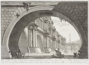 Most przykryty loggiami i arkadami autorstwa Giovanni Battista Piranesi