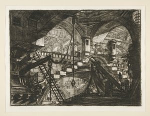 Carceri, XI: Łuk z ornamentem muszlowym autorstwa Giovanni Battista Piranesi