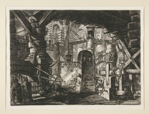 Carceri, XVI: Molo z łańcuchami autorstwa Giovanni Battista Piranesi