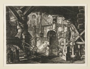 Carceri, XVI: Molo z łańcuchami autorstwa Giovanni Battista Piranesi
