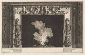 Komin: Znieważone gryfy na nadprożu i kandelabry na ościeżach Ch. zak..., ok. 1769. autorstwa Giovanni Battista Piranesi