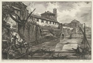 Cloaca Maxima w Rzymie Widok starożytnego Sostrizioni wykonanego przez Tarquinio Superbo zwanego Bel Lido (...) (tytuł na obiekcie) Gezichten op Rome (tytuł serii) Widoki Rzymu zaprojektowane i wyryte przez architekta Giambattistę Piranesiego Ve (nez) iano autorstwa Giovanni Battista Piranesi