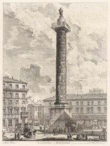 Colonna Antonina (Kolumna Marka Aureliusza), z Vedute di Roma (Widoki Rzymu) autorstwa Giovanni Battista Piranesi