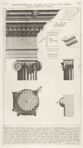 Rama i kolumna ze świątyni Fortuna Virilis Tempio della Fortuna Virile, z ..., 1756. autorstwa Giovanni Battista Piranesi