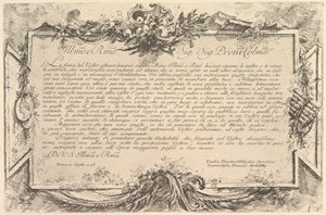 Dedykacja dla Giovanniego Bottari Dedykacja dla Bottari, ca. 1748. autorstwa Giovanni Battista Piranesi