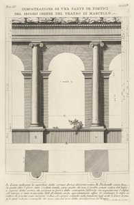 Elewacja i plan portyku II rzędu w Teatrze Marcellus Teatro di Marc..., 1756. autorstwa Giovanni Battista Piranesi