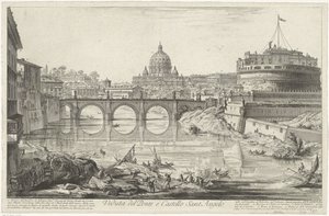 Engelenbrug en Engelenburcht te Rome Widok na Ponte i Castello Sant