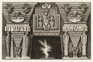 Etruski kominek, z Różnorodnych sposobów zdobienia ścieżek autorstwa Giovanni Battista Piranesi