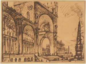 Fantazja na wspaniałym łuku triumfalnym autorstwa Giovanni Battista Piranesi