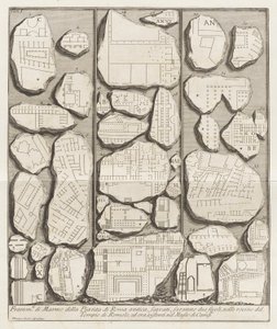 Fragmenty marmuru z planu starożytnego Rzymu autorstwa Giovanni Battista Piranesi