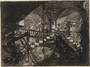 Z serii Więzienia urojone (Więzienia wynalazków) Piranesiego, Giovanniego Battisty (1720-1778). Miedzioryt, ok. 1761, zbiory prywatne autorstwa Giovanni Battista Piranesi