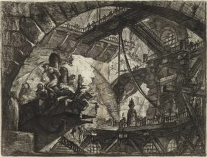 Z serii Więzienia urojone (Więzienia wynalazku) Piranesiego, Giovanniego Battisty (1720-1778). Miedzioryt, ok. 1761, zbiory prywatne autorstwa Giovanni Battista Piranesi