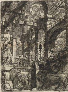 Z serii Więzienia urojone (Więzienia wynalazku) Piranesiego, Giovanniego Battisty (1720-1778). Miedzioryt, ok. 1761, zbiory prywatne autorstwa Giovanni Battista Piranesi