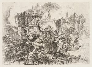 Groteschi: Ruiny z wężami, ca. 1745-50. autorstwa Giovanni Battista Piranesi