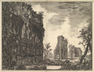 Willa Hadriana: Piazza Oro Piazza ze złotym widokiem na pozostałości Circonfe ..., ca. 1776. autorstwa Giovanni Battista Piranesi