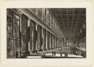 Widok wnętrza bazyliki S. Maria Maggiore z Widoków Rzymu autorstwa Giovanni Battista Piranesi