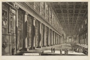 Widok wnętrza bazyliki S. Maria Maggiore z Widoków Rzymu autorstwa Giovanni Battista Piranesi