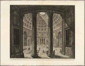 Widok wnętrza Panteonu z Widoków Rzymu autorstwa Giovanni Battista Piranesi