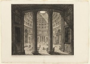 Widok wnętrza Panteonu z Widoków Rzymu autorstwa Giovanni Battista Piranesi