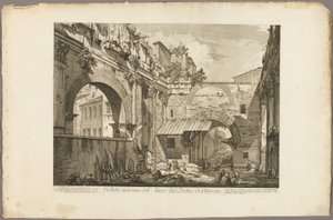 Widok wnętrza atrium portyku Oktawii, z widoków Rzymu autorstwa Giovanni Battista Piranesi