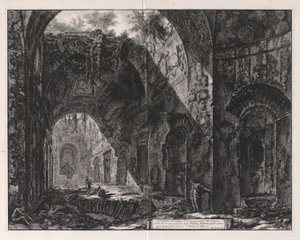 Wnętrze świątyni, o którym mówi się, że będzie z Canopus w Hadrian autorstwa Giovanni Battista Piranesi