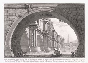 Wspaniały most z loggią autorstwa Giovanni Battista Piranesi