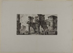 Część Forum Nerwy, płyta piąta z Niektóre widoki łuków triumfalnych i innych zabytków autorstwa Giovanni Battista Piranesi