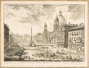 Piazza Navona, płyta z „Widoków Rzymu” autorstwa Giovanni Battista Piranesi