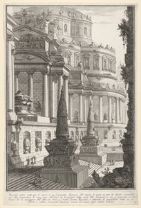 Tablica 3: Starożytne mauzoleum wzniesione na prochy cesarza rzymskiego Mausoleo antico ere..., 1743. autorstwa Giovanni Battista Piranesi
